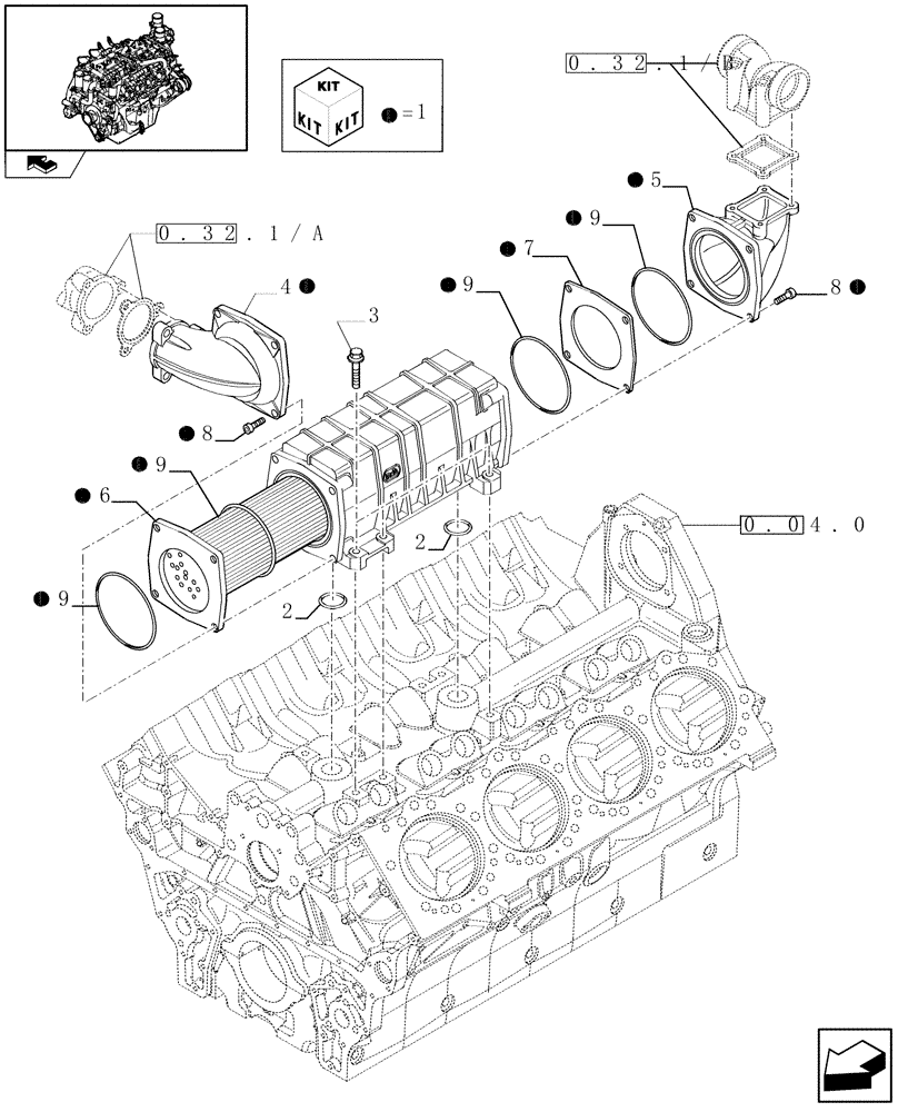 Схема запчастей Case IH FVAE2884X B200 - (0.32.6/ A) - TEMPERATURE REGULATOR OIL HEAT EXCHANGER (504064812) 