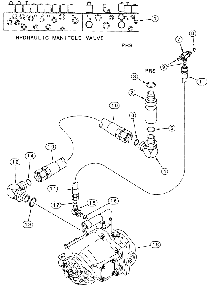 Схема запчастей Case IH 2555 - (08-09) - MANIFOLD VALVE SUPPLY AND PRESSURE COMPENSATOR SYSTEM (07) - HYDRAULICS