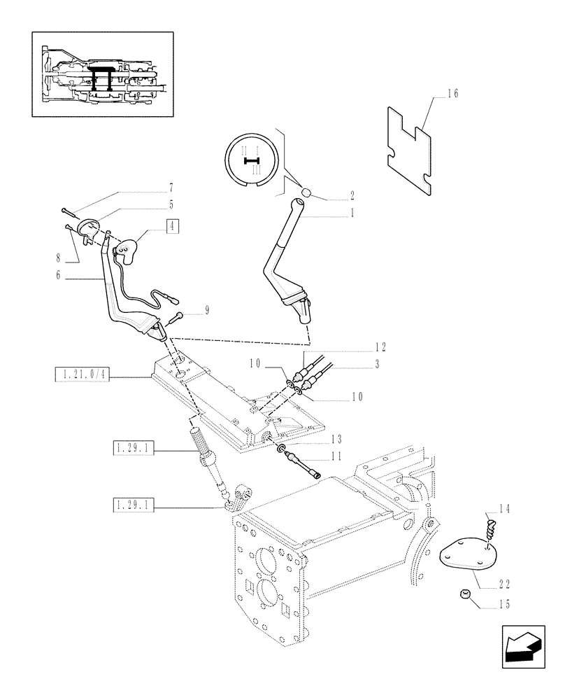 Схема запчастей Case IH JX100U - (1.96.0/04) - (VAR.748/1) 24+24 40 KM/H, HI-LO, POWER SHUTTLE - HYDRAULIC PTO - CONTROL LEVERS (10) - OPERATORS PLATFORM/CAB