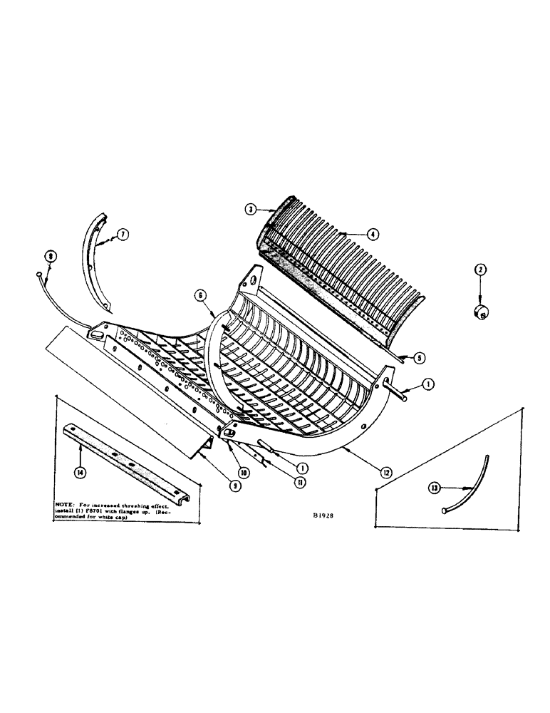 Схема запчастей Case IH 1060 - (116) - RUB BAR CYLINDER, CONCAVE, TINES AND REMOVABLE FEED PLATE (66) - THRESHING