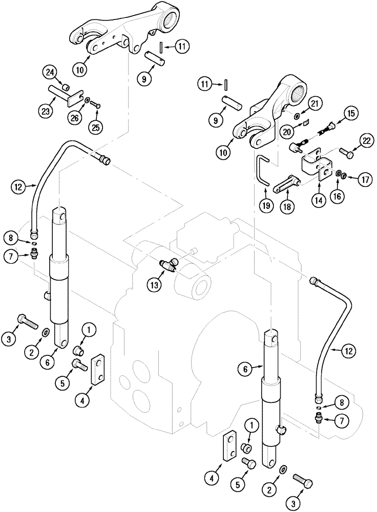 Схема запчастей Case IH CX60 - (08-19) - ASSISTOR RAM AND PIPES (08) - HYDRAULICS
