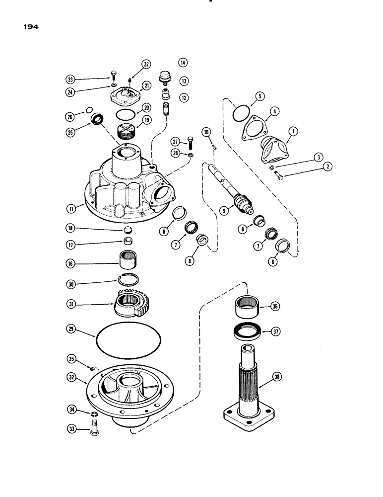 Схема запчастей Case IH 830-SERIES - (194) - STEERING GEAR, MECHANICAL, GEN. PURPOSE (05) - STEERING