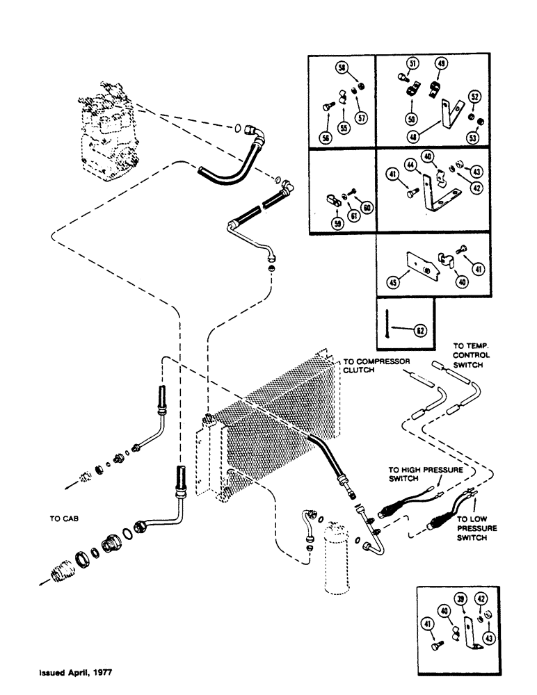 Схема запчастей Case IH 1175 - (326) - AIR CONDITIONER, HOSES AND TUBES, WITH SAFETY SWITCH (09) - CHASSIS