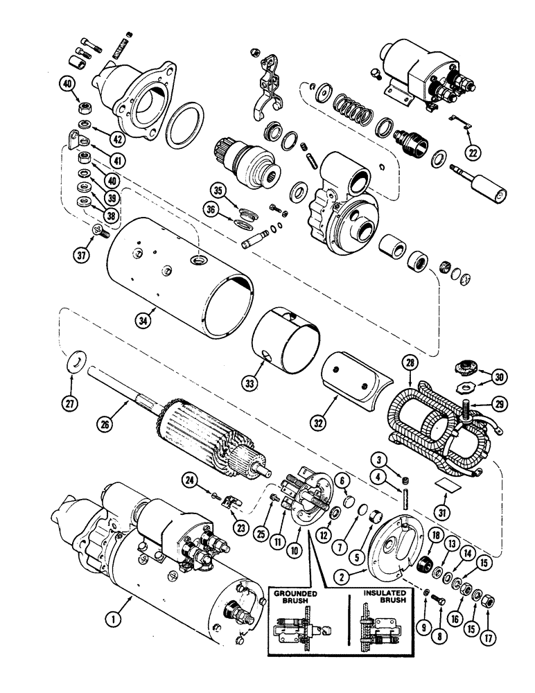 Схема запчастей Case IH 2290 - (4-130) - A75864 STARTER ASSEMBLY, PRIOR TO P.I.N. 9907663 (04) - ELECTRICAL SYSTEMS