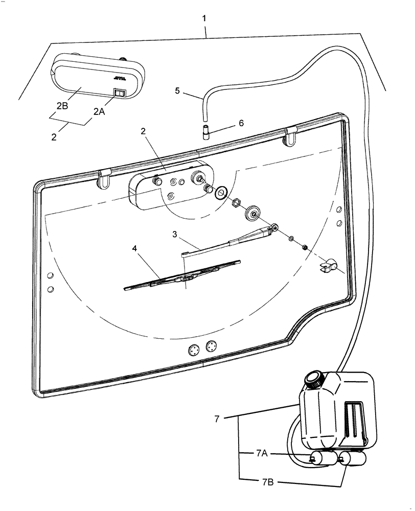 Схема запчастей Case IH FARMALL 40 - (10.17) - REAR WINDSHIELD WIPER/WASHER DIA - 710642016 (10) - OPERATORS PLATFORM/CAB
