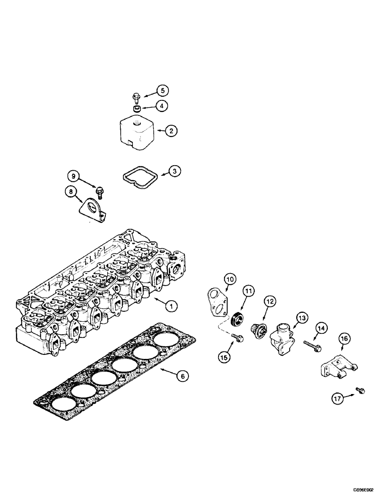 Схема запчастей Case IH 5150 - (2-068) - CYLINDER HEAD AND GASKETS, (5130/5140/5150) (02) - ENGINE