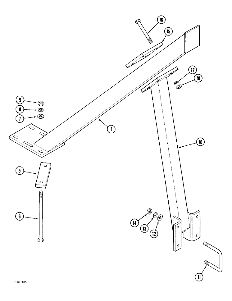 Схема запчастей Case IH 4300 - (9-068) - PRIMARY WING STOP, DOUBLE FOLD (09) - CHASSIS/ATTACHMENTS