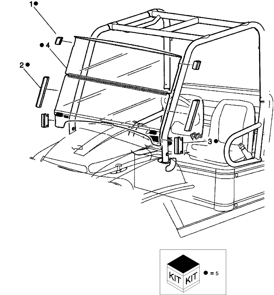 Схема запчастей Case IH SCOUT XL - (88.156.03) - DIA KIT, FOLD DOWN WINDSHIELD (88) - ACCESSORIES