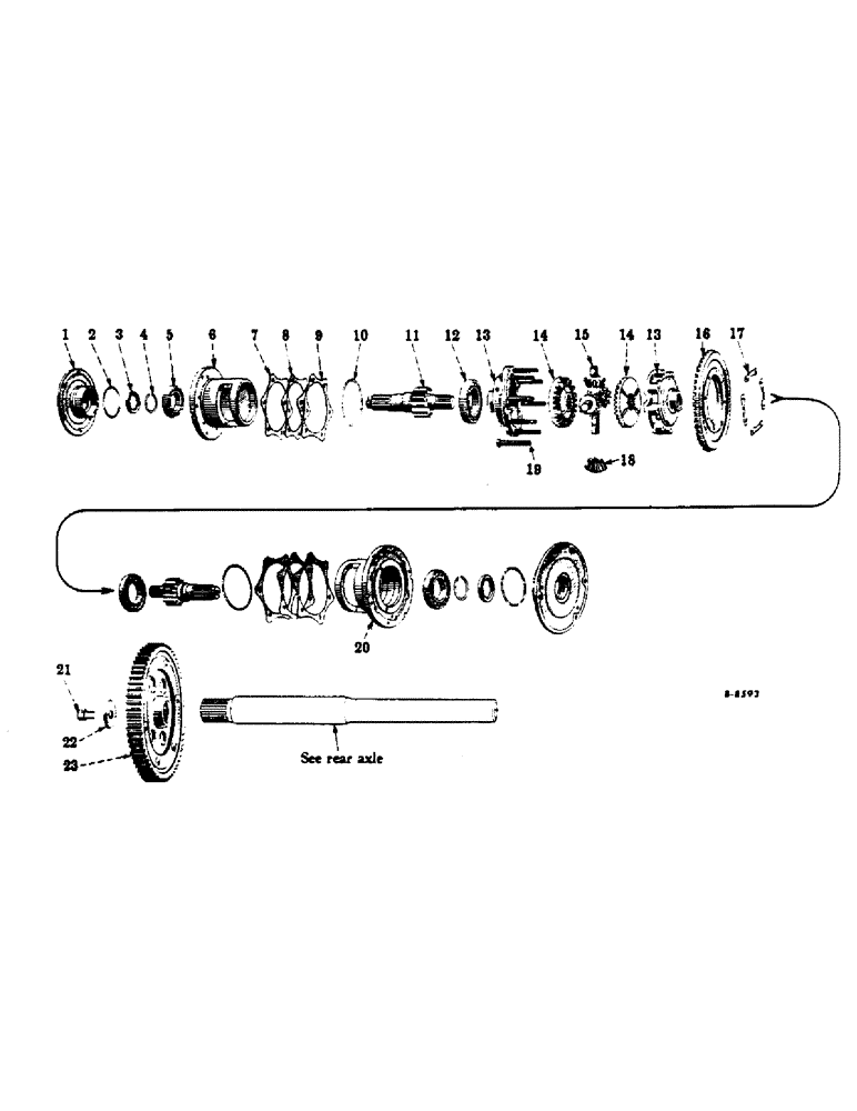 Схема запчастей Case IH 350 - (234) - CHASSIS, REAR AXLE DIFFERENTIAL (12) - CHASSIS