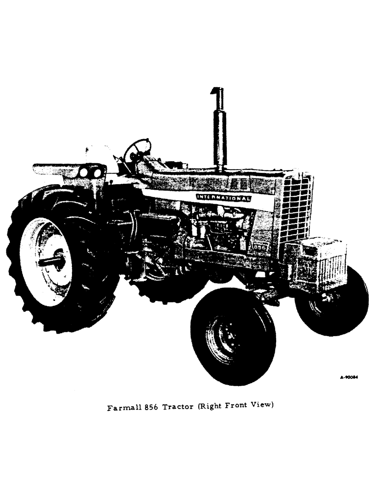 Схема запчастей Case IH 856 - (12) - INTRODUCTION - FARMALL 856 TRACTOR, RIGHT FRONT VIEW (00) - GENERAL