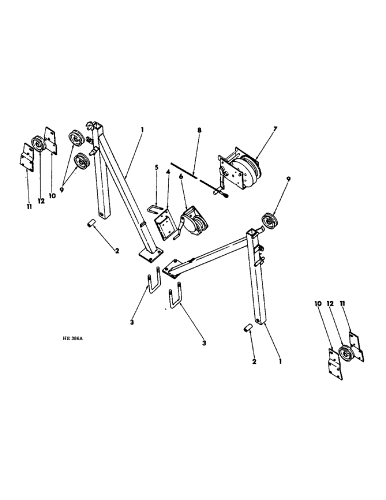 Схема запчастей Case IH 55 - (F-16) - HAND WINCH WING LIFT, MACHINES BUILT PRIOR TO MAY, 1974 