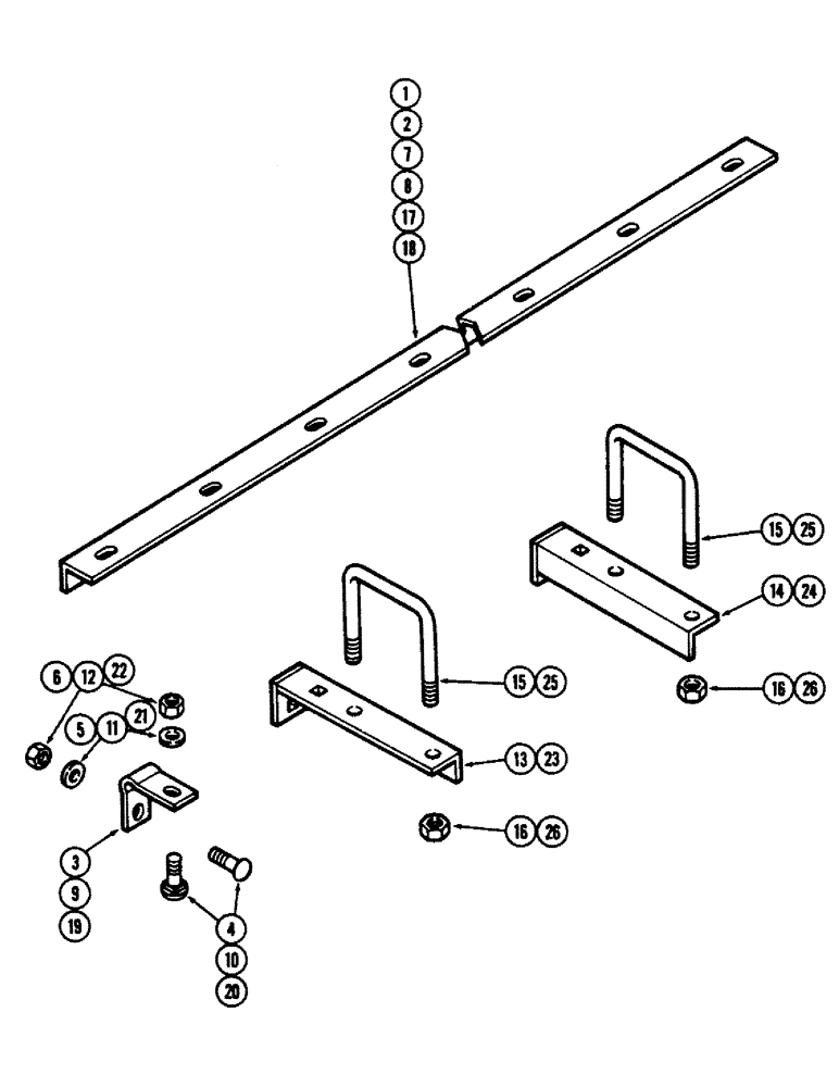 Схема запчастей Case IH E30 - (096) - SCRAPER BARS, WING GANG, 9 INCH (228.6 MM) SPACING, MODEL 9-306 