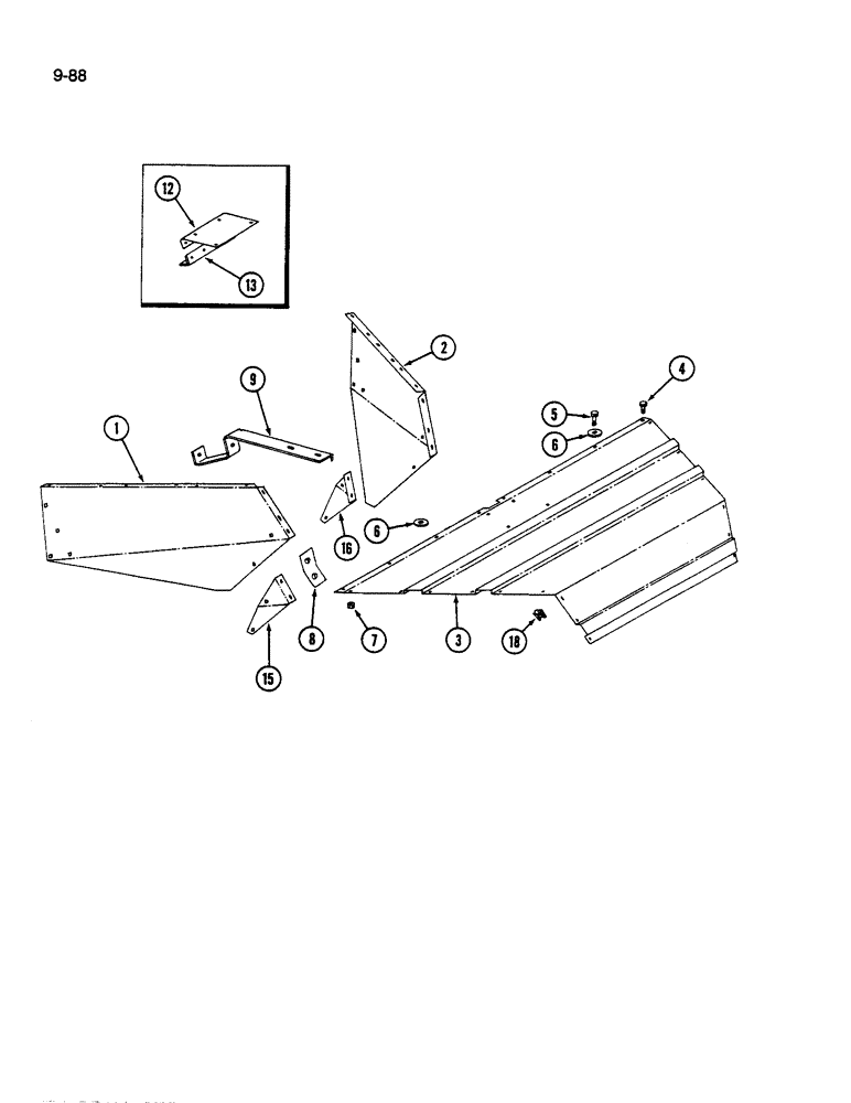 Схема запчастей Case IH 1190 - (9-088) - WINDROW SHEETS, 1190 MOWER CONDITIONER (03) - CHASSIS/MOUNTED EQUIPMENT