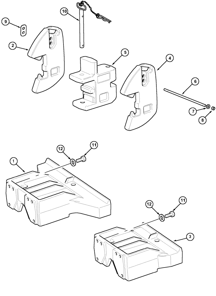 Схема запчастей Case IH MX100 - (09-04) - FRONT WEIGHTS (09) - CHASSIS/ATTACHMENTS