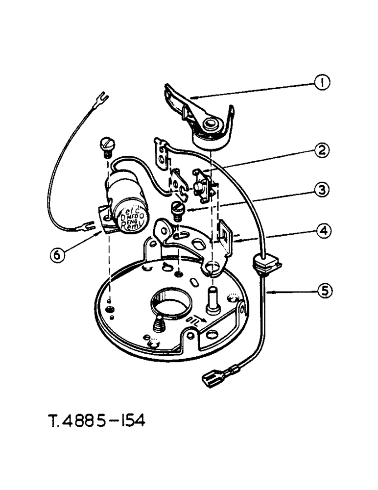 Схема запчастей Case IH 434 - (2-21) - DISTRIBUTOR WITH TACHOMETER DRIVE, CIRCUIT BREAKER ASSEMBLY - GAS ENGINE (02) - ENGINE
