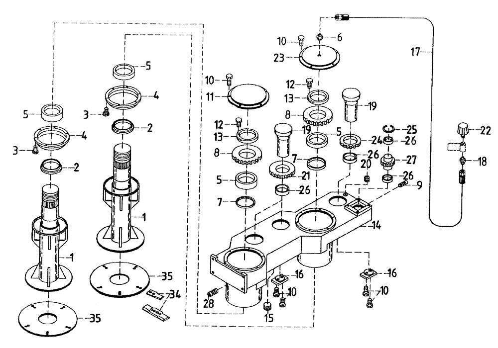 Схема запчастей Case IH 7700 - (G01[05]) - BASECUTTER GEARBOX, UP TO AND INCLUDING SERIAL # 7658 Leg Base Cutter