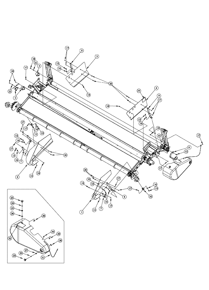 Схема запчастей Case IH 2015 - (60.220.11) - SHIELDS & GUARDS, SWATHMASTER (60) - PRODUCT FEEDING