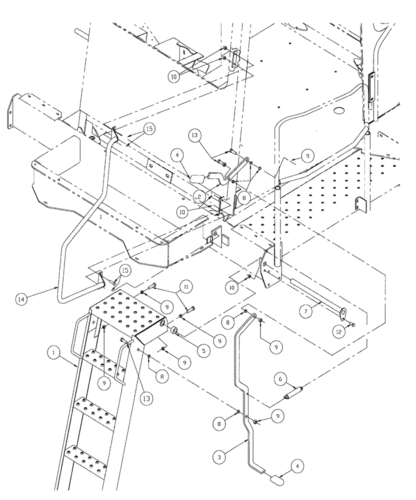 Схема запчастей Case IH SPX4260 - (112) - FRONT LADDER ASSEMBLY (90) - PLATFORM, CAB, BODYWORK AND DECALS