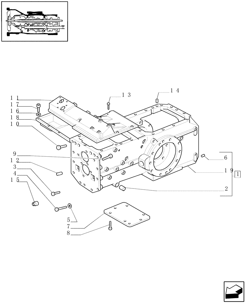 Схема запчастей Case IH JX70 - (1.21.0[02B]) - TRACTOR BODY - CAPS AND COVERS - D6660 - C6864 (03) - TRANSMISSION