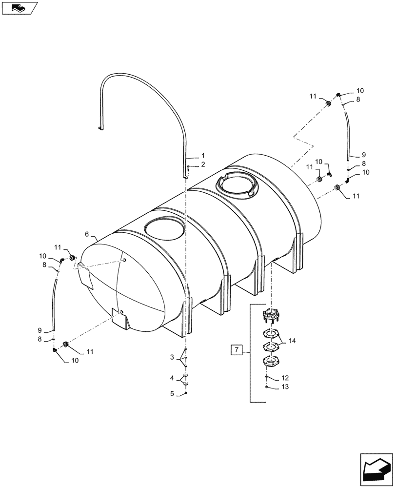 Схема запчастей Case IH 920 - (78.110.01) - TANK ASSY 1650 GALLON (78) - SPRAYING