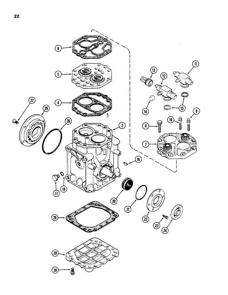 Схема запчастей Case IH 1390 - (22) - AIR CONDITIONER, AIR COMPRESSOR (09) - CHASSIS