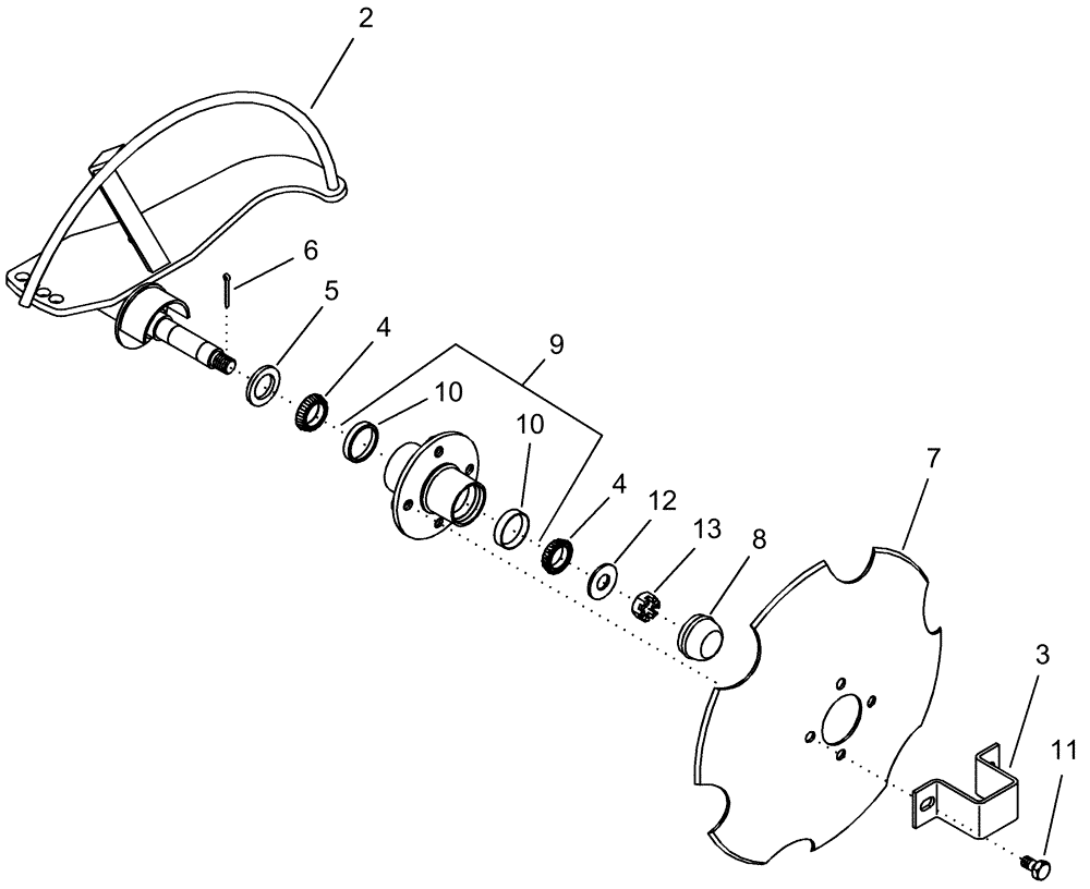 Схема запчастей Case IH 1240 - (39.100.10[01]) - MARKER - DISK AND DEPTH BAND ASSEMBLY (BSN Y8S007001) (39) - FRAMES AND BALLASTING