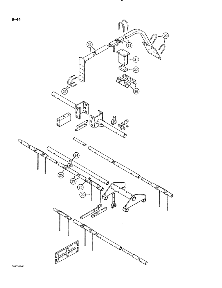 Схема запчастей Case IH 350 - (9-44) - MULCHER ATTACHMENT, UNITS BUILT PRIOR TO 1980 (09) - CHASSIS/ATTACHMENTS