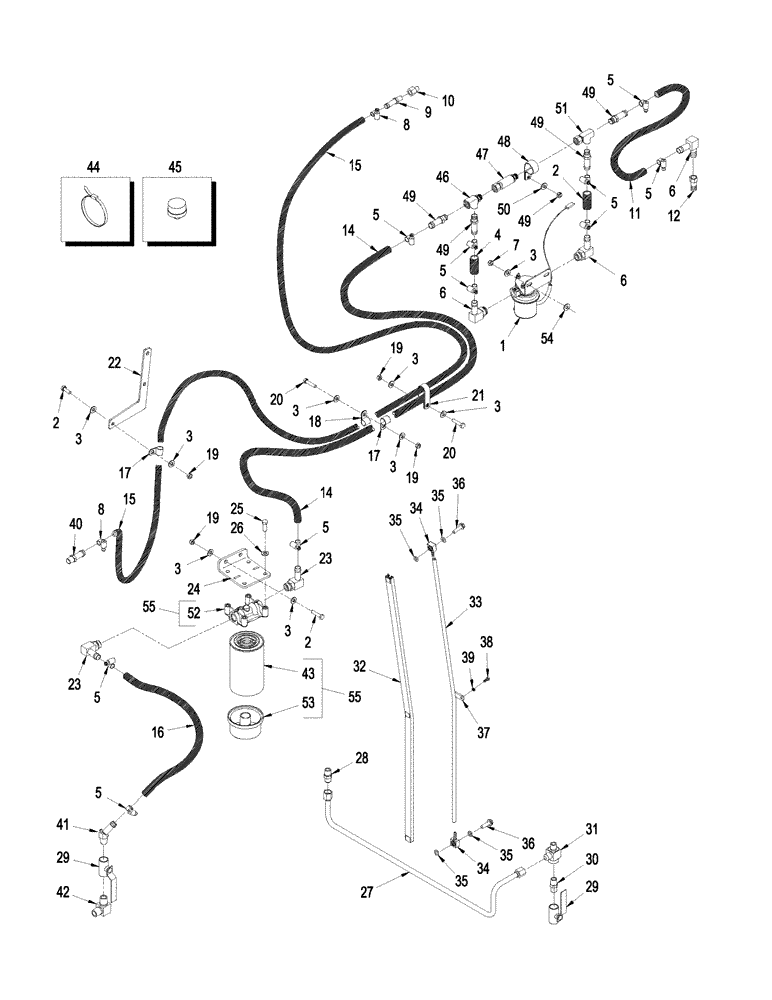 Схема запчастей Case IH STX430 - (03-03) - FUEL LINES, STX & STEIGER 380 / 430 (03) - FUEL SYSTEM