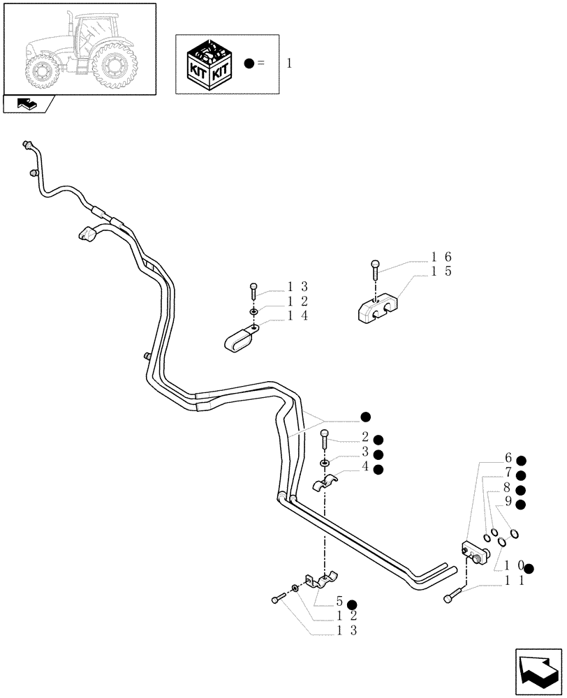 Схема запчастей Case IH PUMA 115 - (1.94.3[03]) - AIR CONDITIONING SYSTEM PIPES - C5898 (10) - OPERATORS PLATFORM/CAB