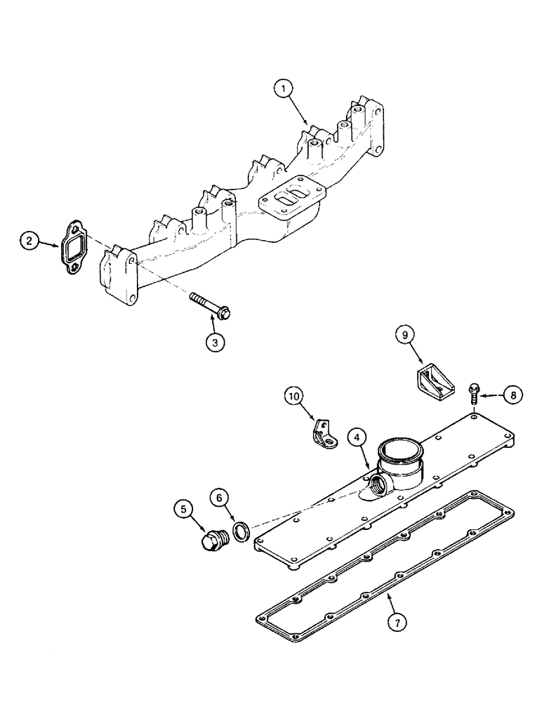 Схема запчастей Case IH 8850 - (10-18) - EXHAUST AND INTAKE MANIFOLDS, SERIAL NUMBER CFH0099001 THRU CFH0099164 (02) - ENGINE