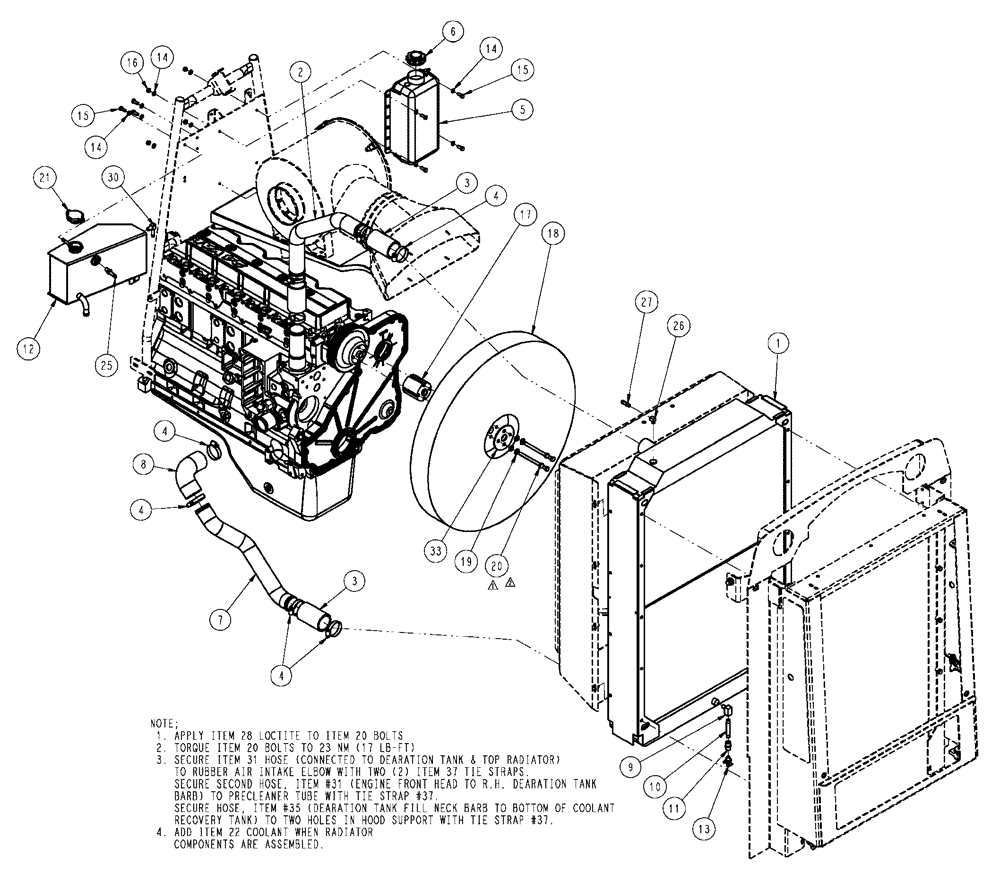 Схема запчастей Case IH FLX4010 - (02-015) - RADIATOR COMPONENTS GROUP (01) - ENGINE