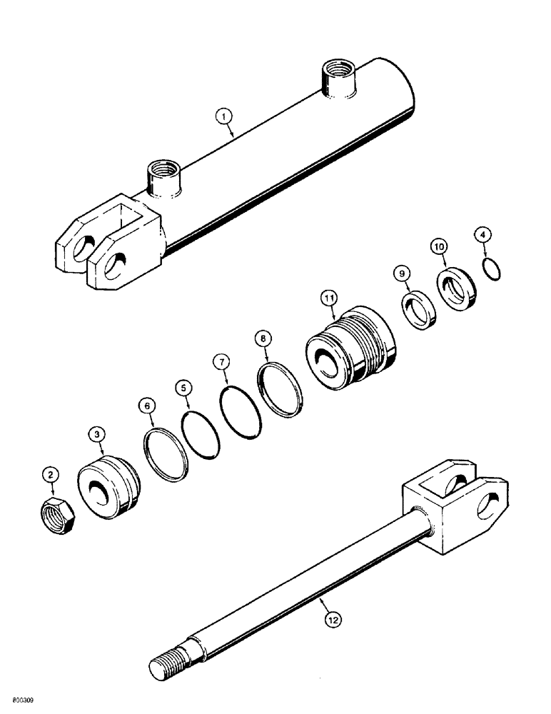 Схема запчастей Case IH 1838 - (8-30) - GRAPPLE CYLINDER (08) - HYDRAULICS