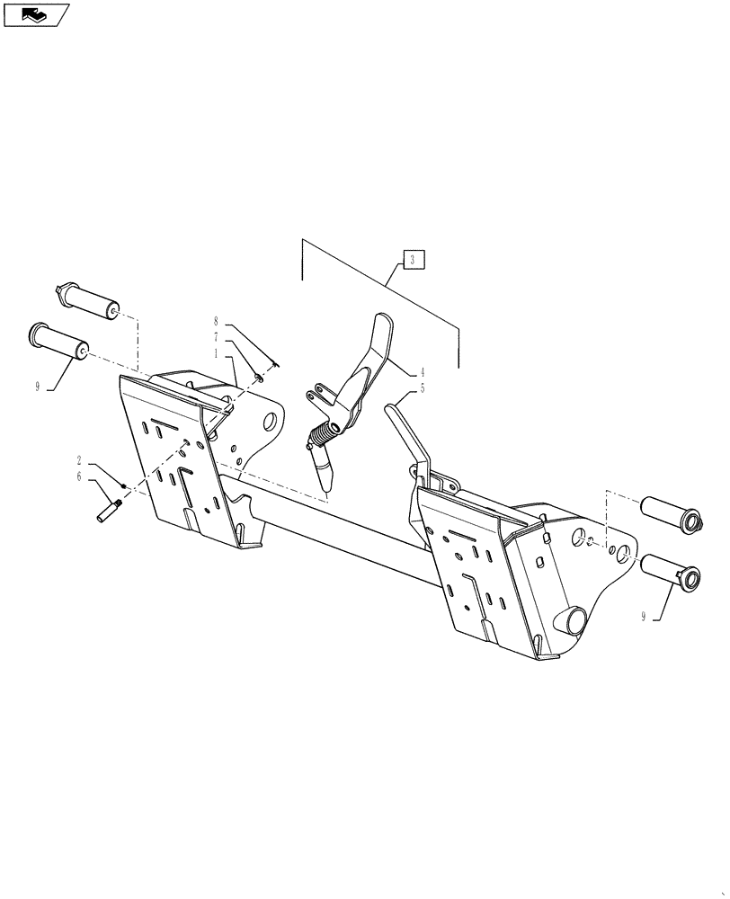 Схема запчастей Case IH L765 - (82.100.AH[05]) - LOCKING MECHANISM, TOOL CARRIER (82) - FRONT LOADER & BUCKET