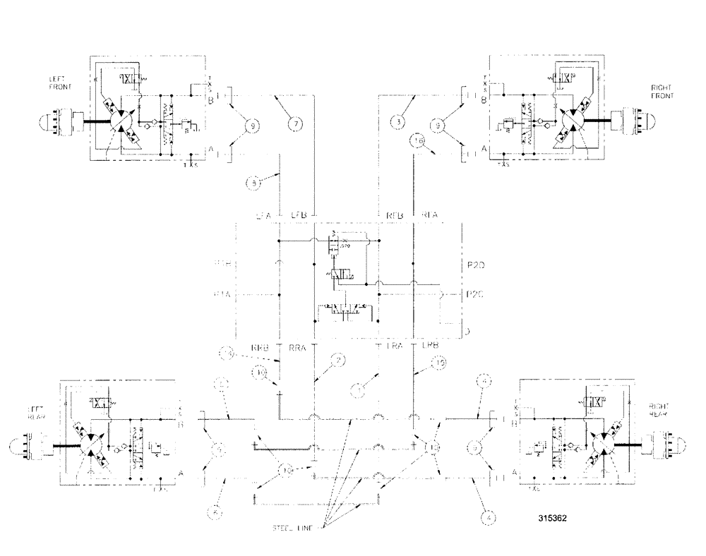 Схема запчастей Case IH SPX3200 - (06-006) - DRIVE LOOP ASSSEMBLY (29) - HYDROSTATIC DRIVE