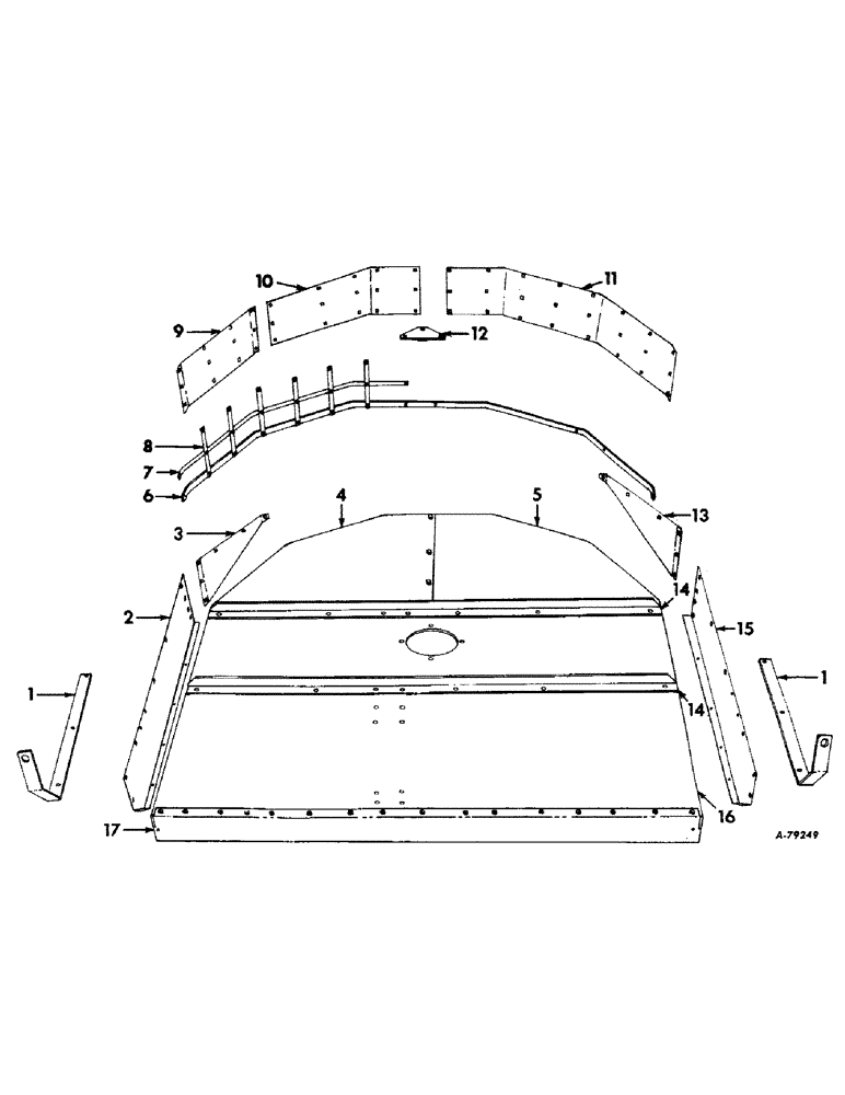 Схема запчастей Case IH 510 - (G-03) - MAIN FRAME, GRILLE, REAR COVER AND SKID SHOE ATTACHMENT 