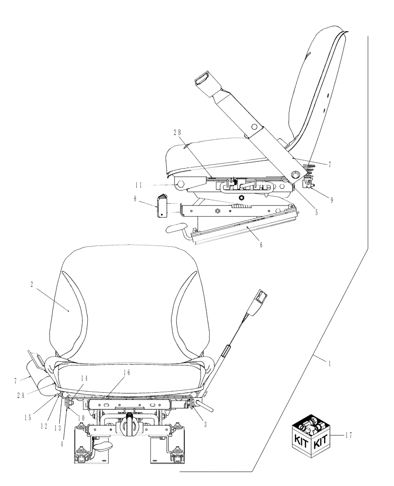 Схема запчастей Case IH DX40 - (10.03) - DELUXE SEAT (10) - OPERATORS PLATFORM/CAB