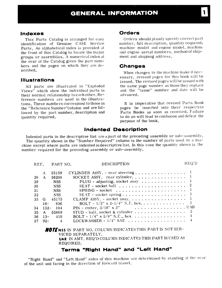 Схема запчастей Case IH 303 - (01A) - GENERAL INFORMATION (00) - GENERAL & PICTORIAL INDEX