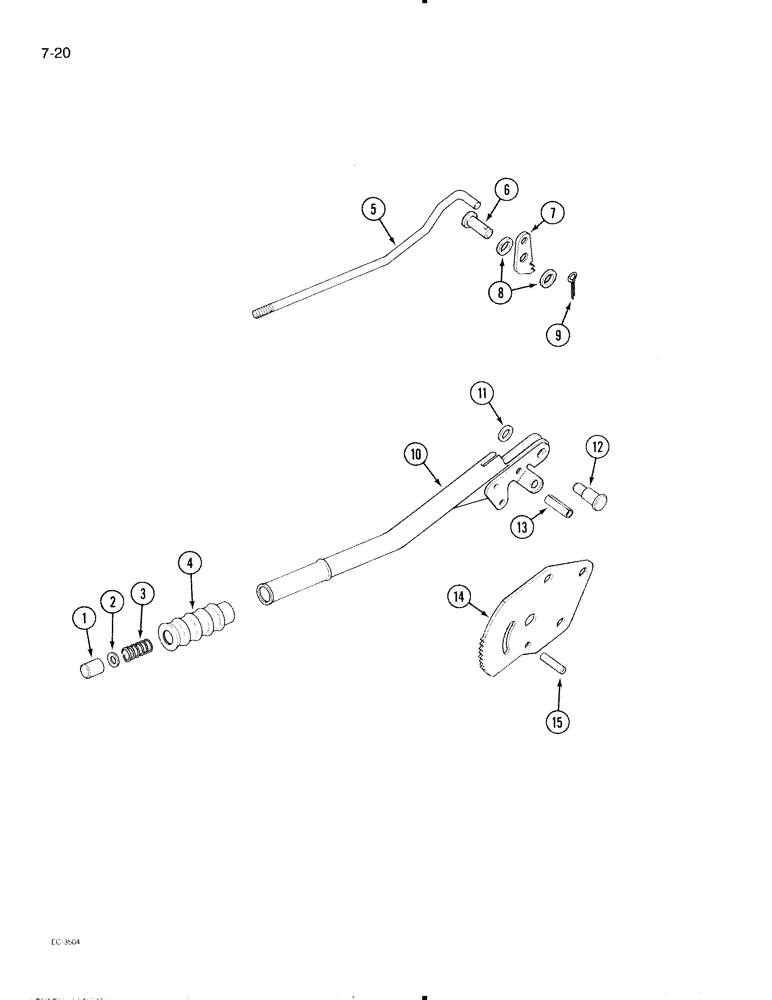 Схема запчастей Case IH 595 - (7-20) - PARK BRAKE HAND LEVER, TRACTOR WITH CAB AND, MFD TRACTOR WITHOUT CAB (07) - BRAKES