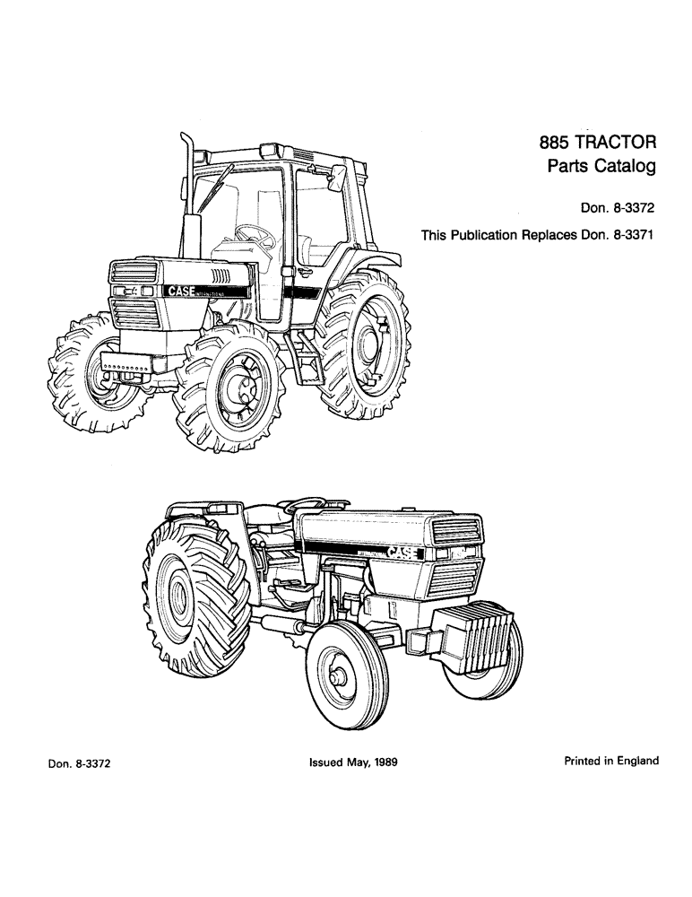 Схема запчастей Case IH 885 - (1-001) - 885 TRACTOR PARTS CATALOG (00) - PICTORIAL INDEX