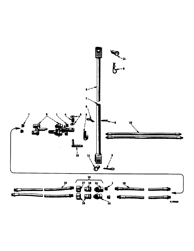 Схема запчастей Case IH SUPER C - (166) - HYDRAULIC SYSTEM, HYDRAULIC CYLINDER HOSE EXTENSION ATTACHMENT (07) - HYDRAULIC SYSTEM