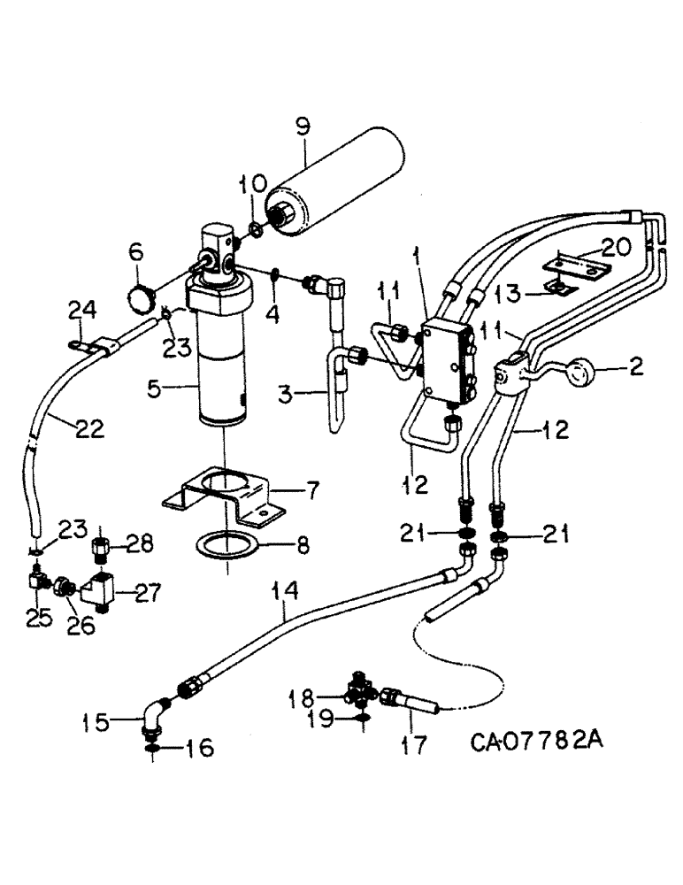 Схема запчастей Case IH 5488 - (10-57) - HYDRAULICS, HYDRAULIC SEAT ATTACHMENT CONNECTIONS, HYDRAULIC SEAT WITHOUT AIR-OIL SUSPENSION (07) - HYDRAULICS