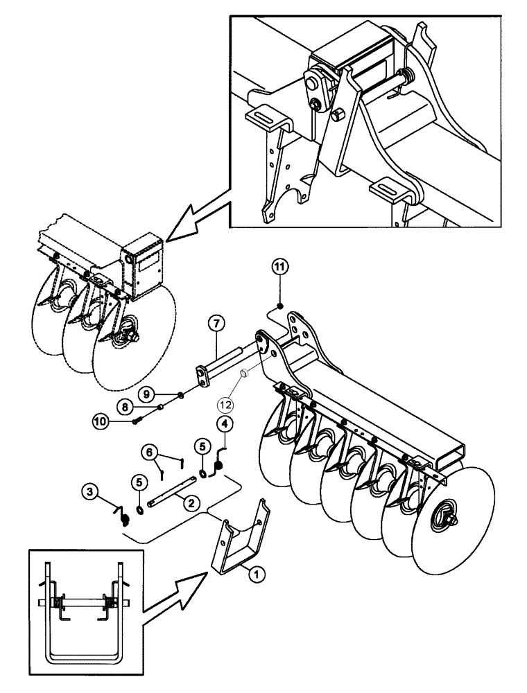 Схема запчастей Case IH RMX790 - (75.200.24) - REAR DISK GANG WING HINGE PARTS (09) - CHASSIS/ATTACHMENTS