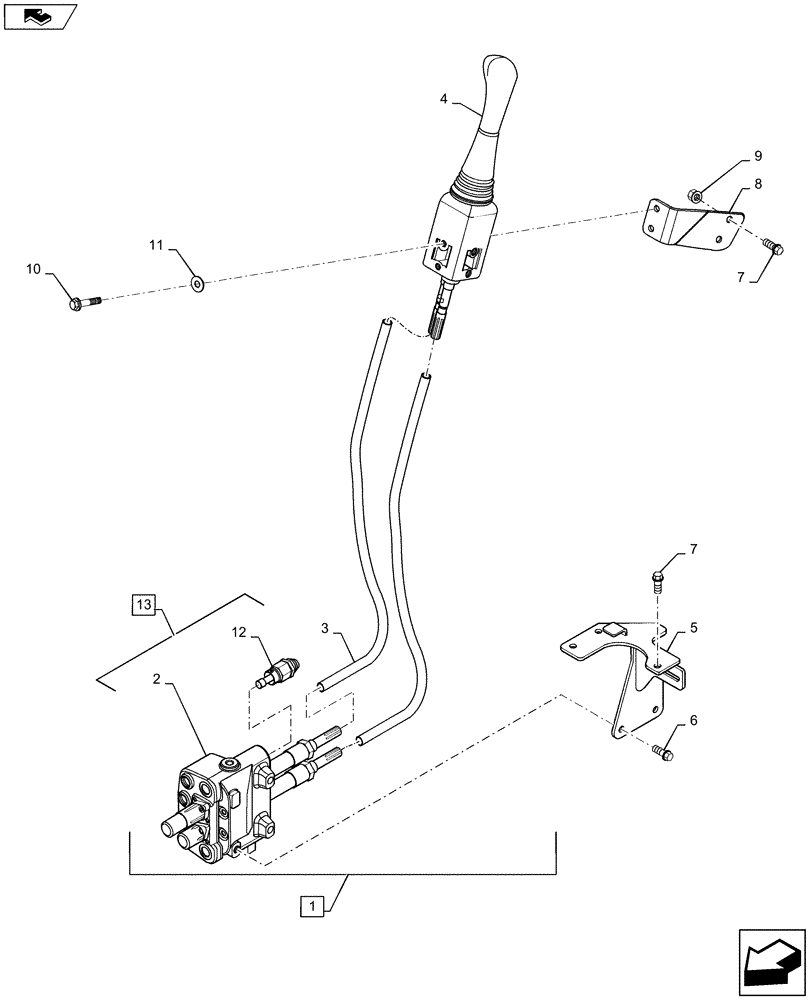 Схема запчастей Case IH FARMALL 50B - (35.204.01) - FRONT OUTLET & LOADER VALVE (35) - HYDRAULIC SYSTEMS