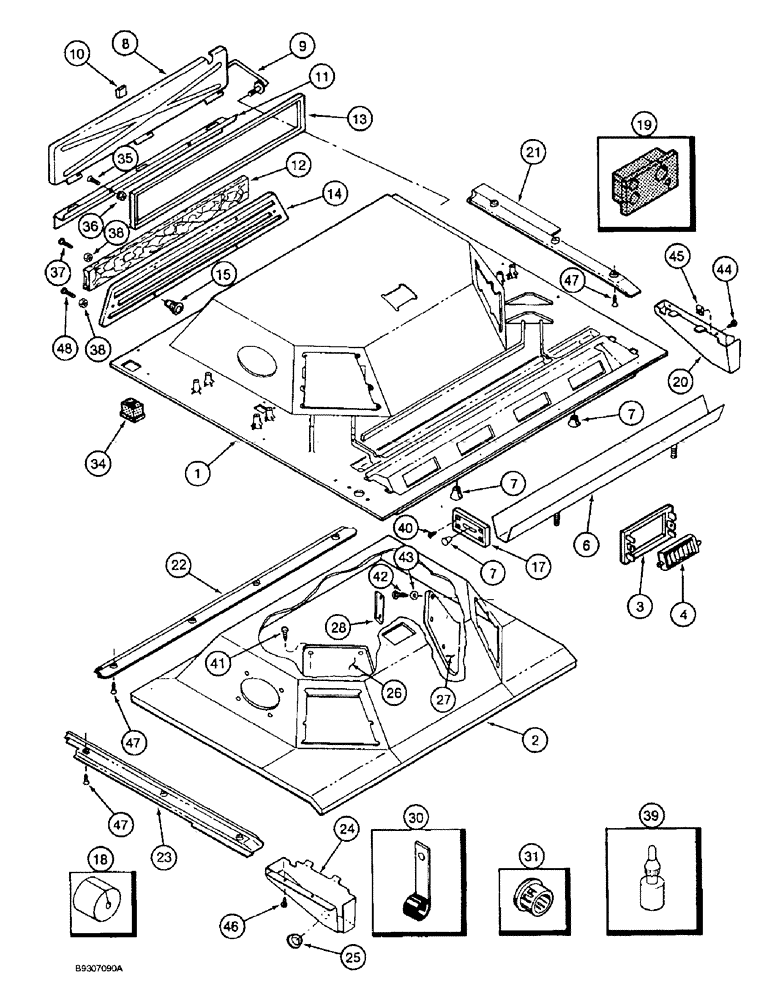 Схема запчастей Case IH 1666 - (9G-12) - CAB, HEADLINER (10) - CAB & AIR CONDITIONING