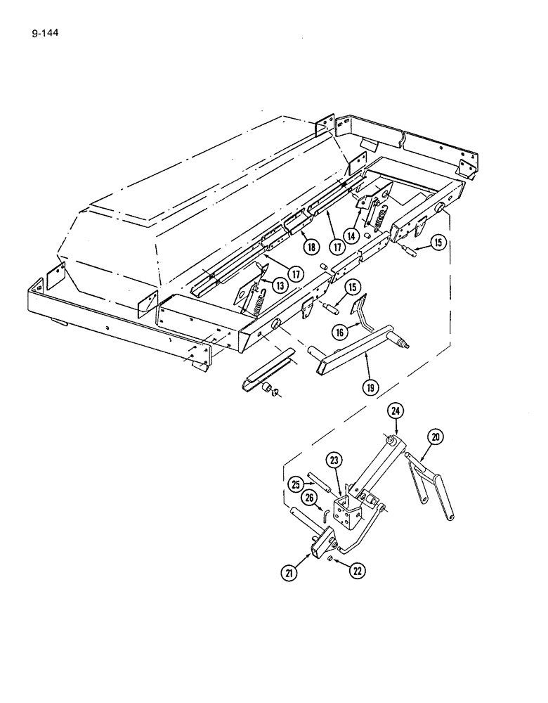 Схема запчастей Case IH 7200 - (9-144) - FRAME AND CONNECTIONS - ENDWISE TRANSPORT, FOURTH OR (09) - CHASSIS/ATTACHMENTS
