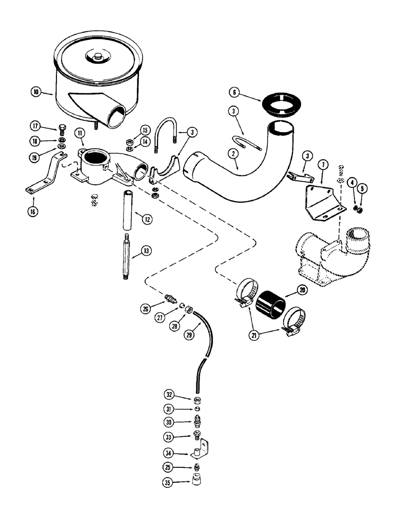 Схема запчастей Case IH 1370 - (016) - AIR CLEANER SYSTEM, 504BDT, DIESEL ENGINE (02) - ENGINE