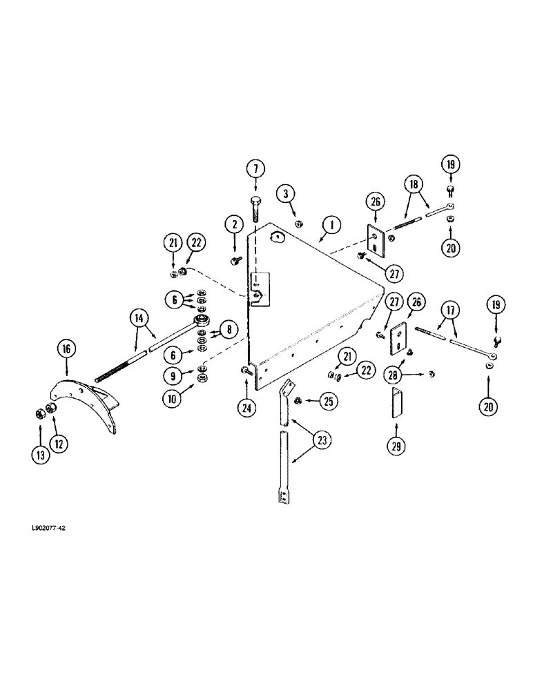 Схема запчастей Case IH 1670 - (9E-26) - UNLOADER SUPPORTS (17) - GRAIN TANK & UNLOADER