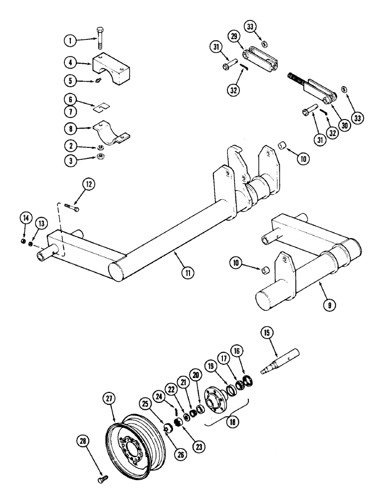 Схема запчастей Case IH DOT B - (014) - AXLES AND WHEELS, 11 AND 14 FOOT (3.4 AND 4.3 M) 