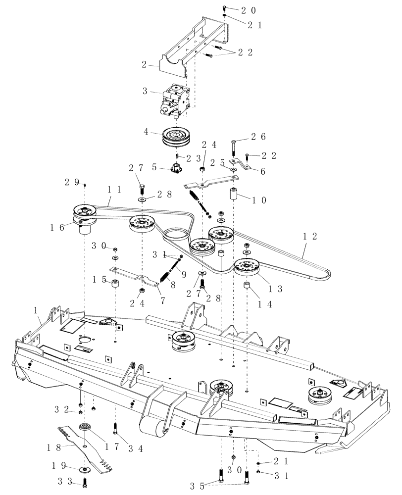 Схема запчастей Case IH MW84R - (005) - DECK COMPONENTS 