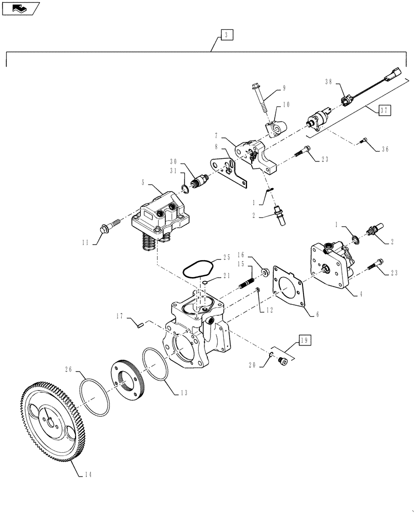 Схема запчастей Case IH STEIGER 335 - (03-07) - FUEL INJECTION - PUMP AND DRIVE (03) - FUEL SYSTEM